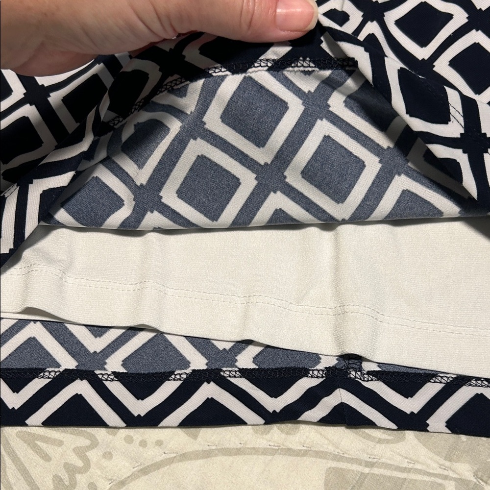 Ralph Lauren Blue and White Geometric Midi Dress - Picture 5 of 10